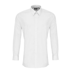 Premier PR204 Poplin Fitted Long Sleeve Shirt 