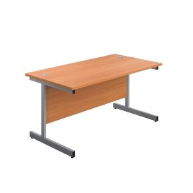 Rectangular Desk - Beech / Silver