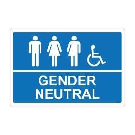Gender Neutral Sign - 300x200mm