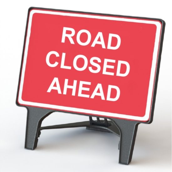 Melba Q-Sign - Road Closed Ahead - 1050 x 750mm