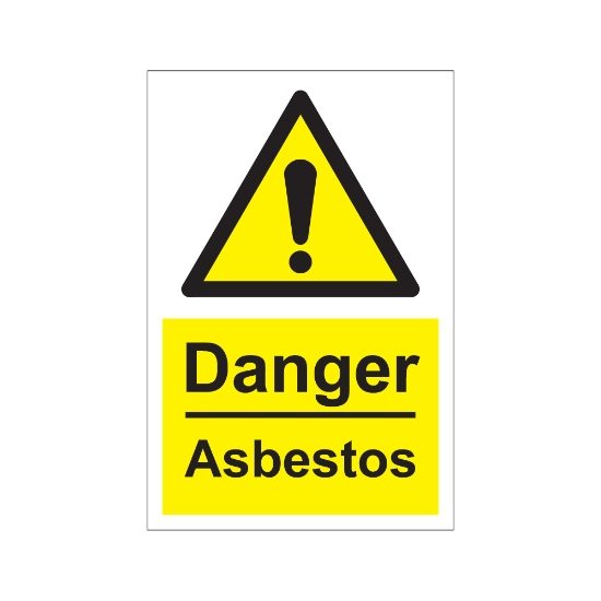 Danger Asbestos 200mm x 300mm - 1mm Rigid Plastic Sign