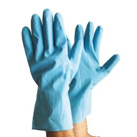Rubber Washing Up Gloves - Blue - from Tiger Supplies Ltd - 120-06-15