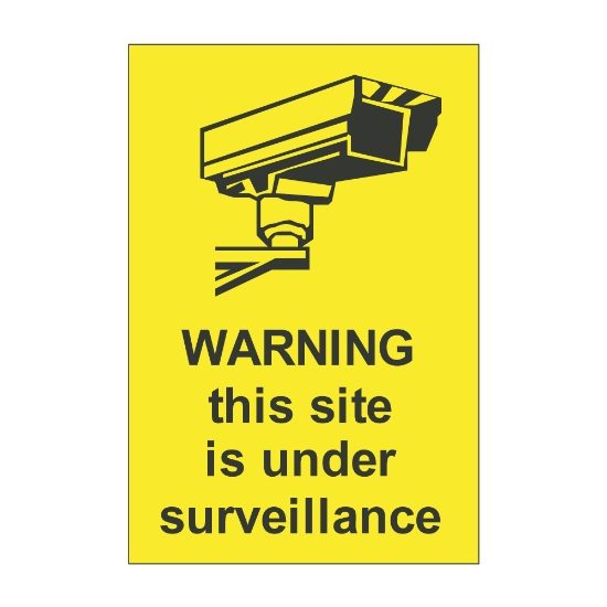 Warning this site is under surveillance sign, 600 x 450mm, 1mm Rigid Plastic - from Tiger Supplies Ltd - 560-04-52