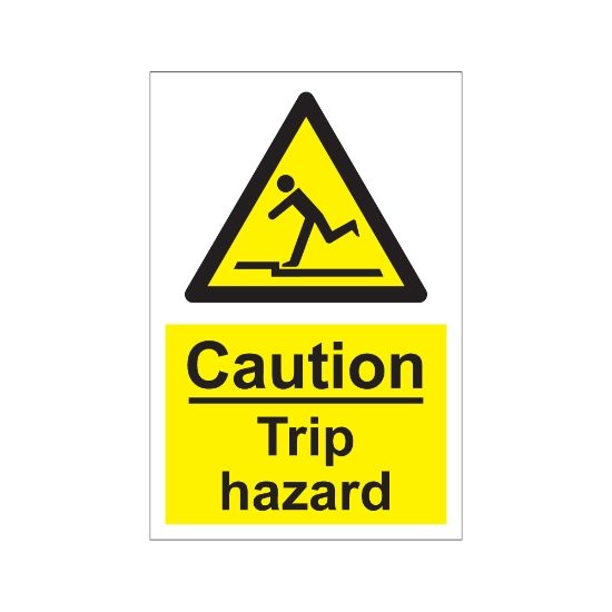Caution Trip Hazard 200mm x 300mm - 1mm Rigid Plastic Sign
